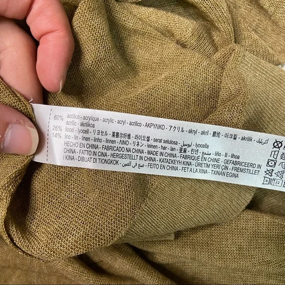 Zara Linen Blend Button Down Lightweight Cardigan Size Small - Picture 14 of 15